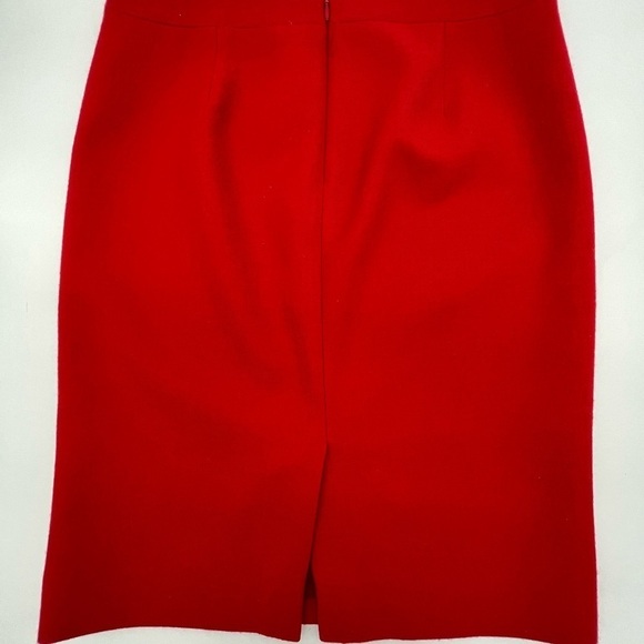 J CREW RED NO.2 PENCIL SKIRT IN ITALIAN STRETCH WOOL - Picture 2 of 9